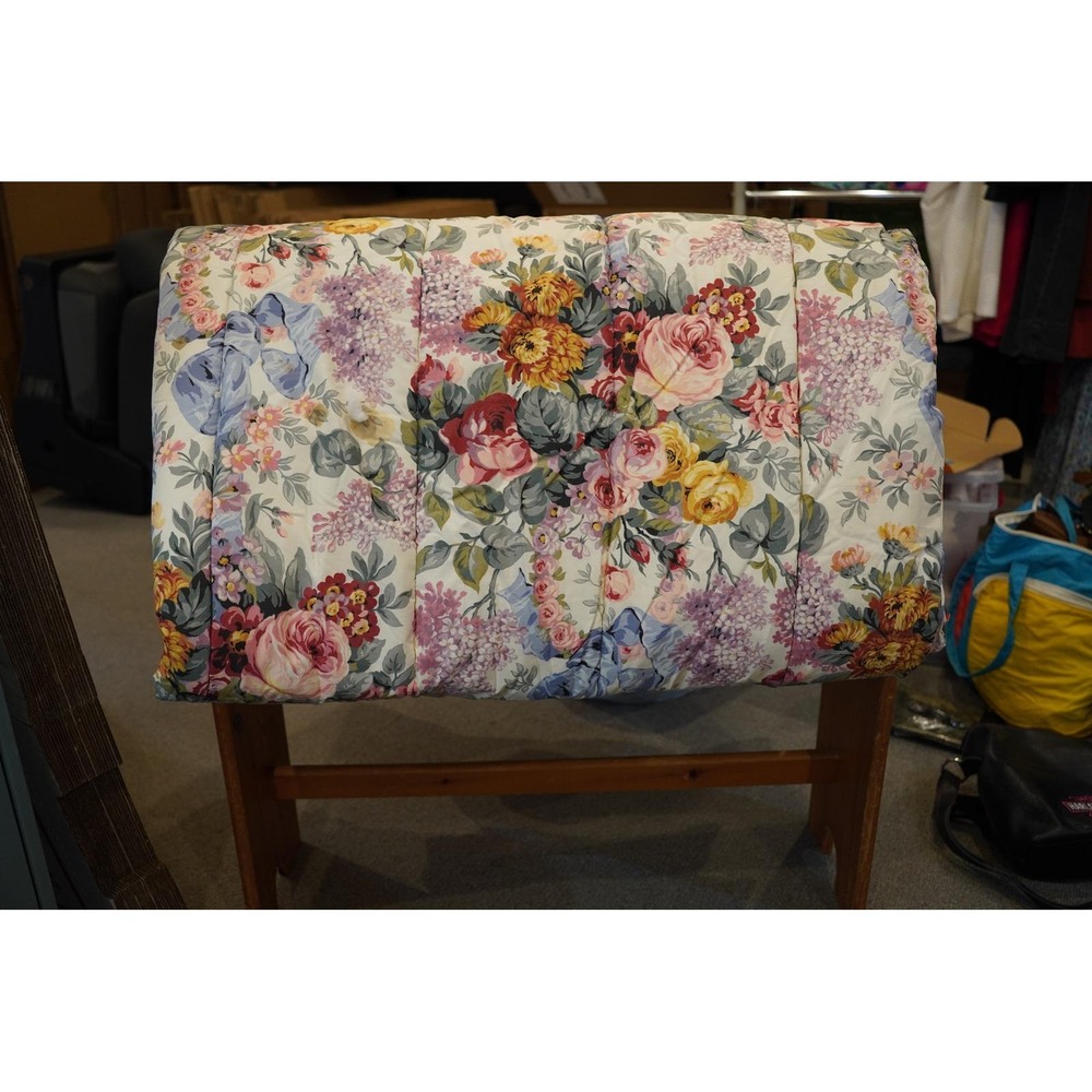 Ralph Lauren Allison Comforter Twin Floral Pink Roses Cottagecore Blanket READ